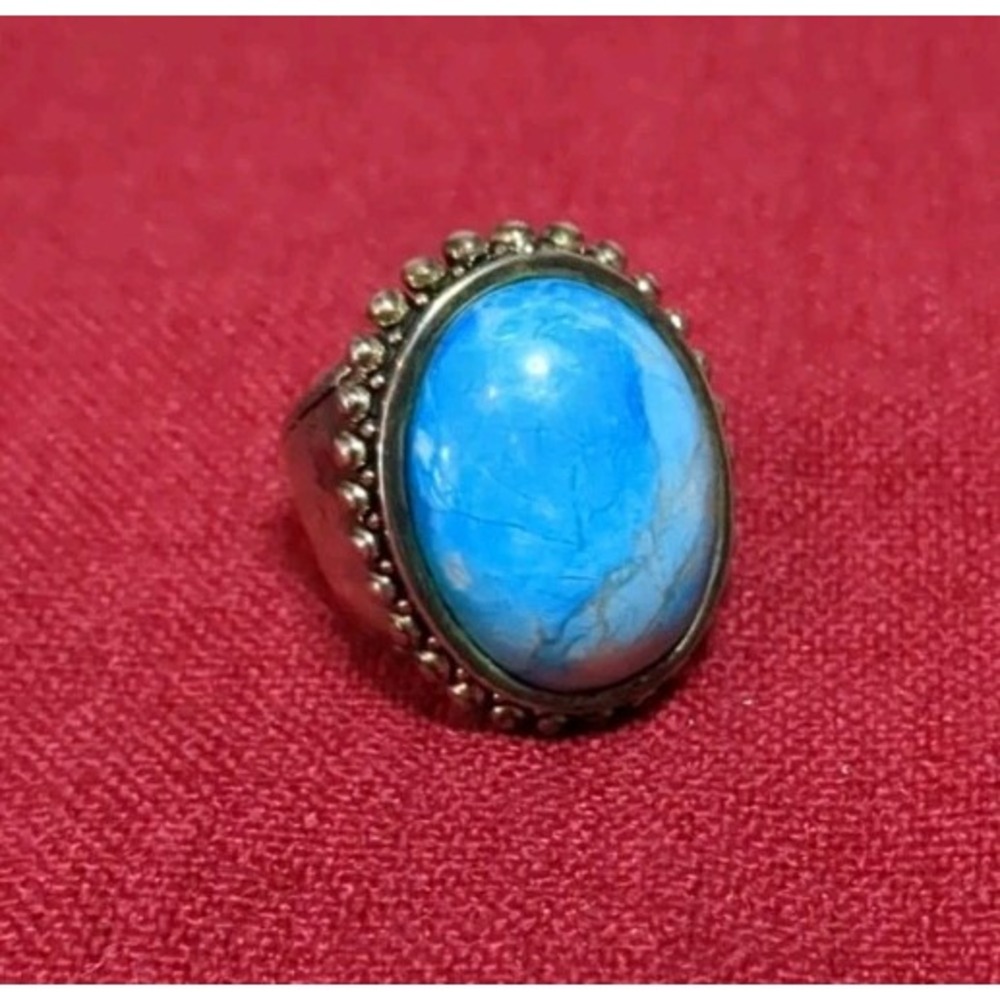 PREMIER DESIGNS Faux Turquoise Silver Plated Southwest Ring-Size 5 1/2